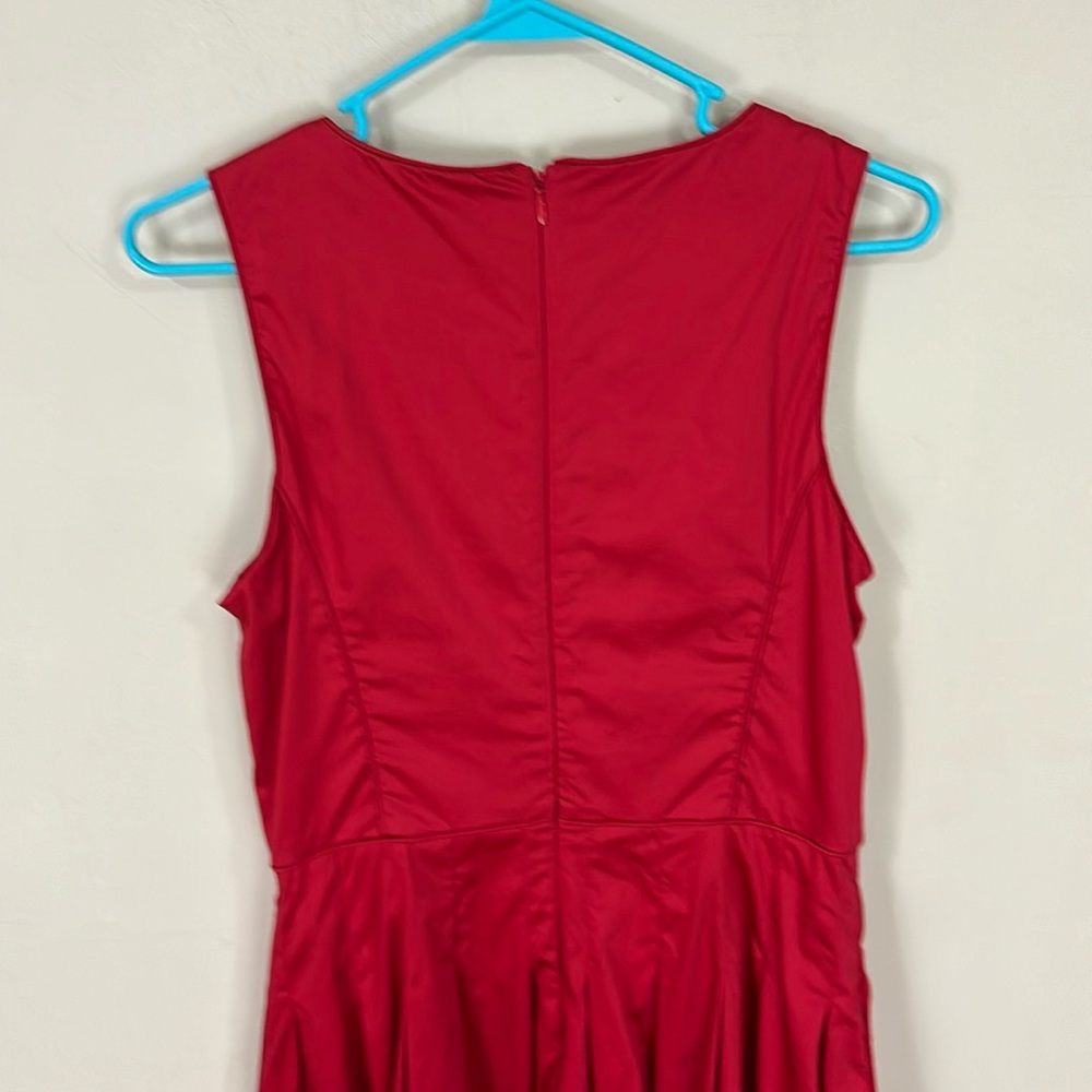 Talbots Red Cotton Blend Sleeveless Fit and Flair Dress Size 8 - Picture 5 of 13